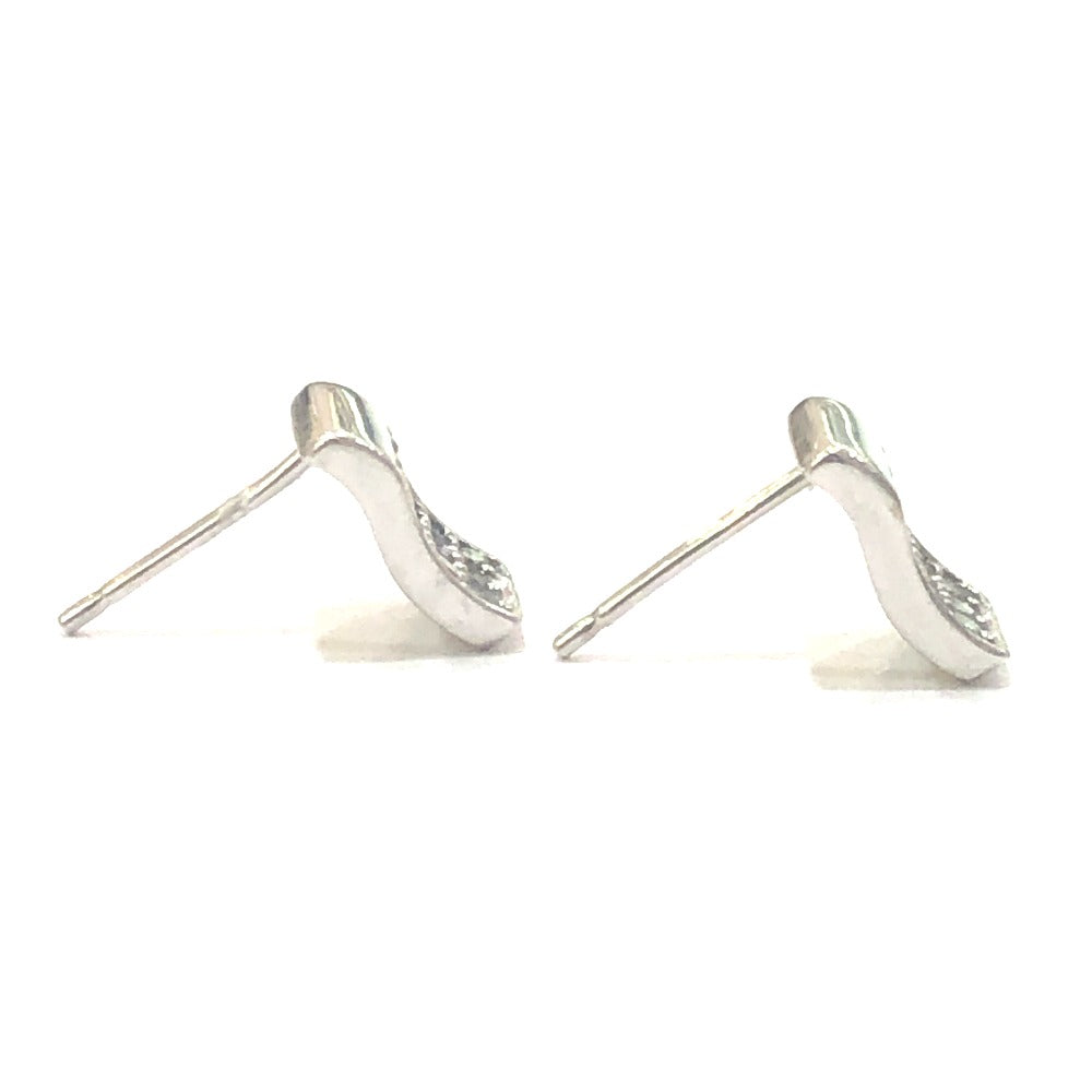 Jewelry K18WG D0.15ct Diamond Mini Design Earrings K18WG Women's Silver