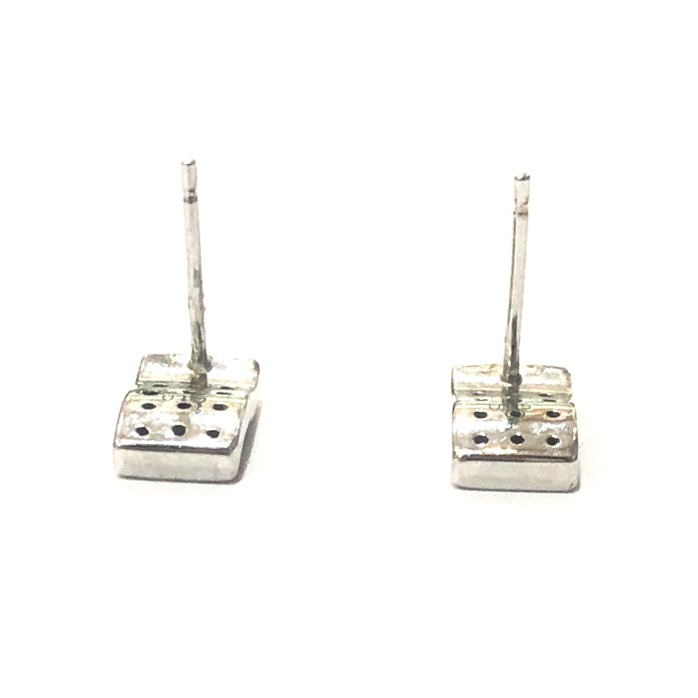 Jewelry K18WG D0.15ct Diamond Mini Design Earrings K18WG Women's Silver