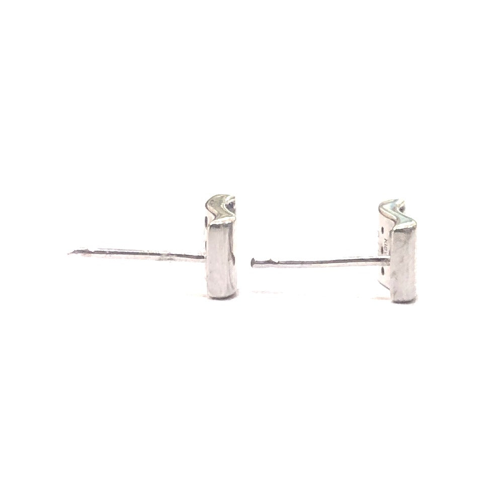 Jewelry K18WG D0.15ct Diamond Mini Design Earrings K18WG Women's Silver