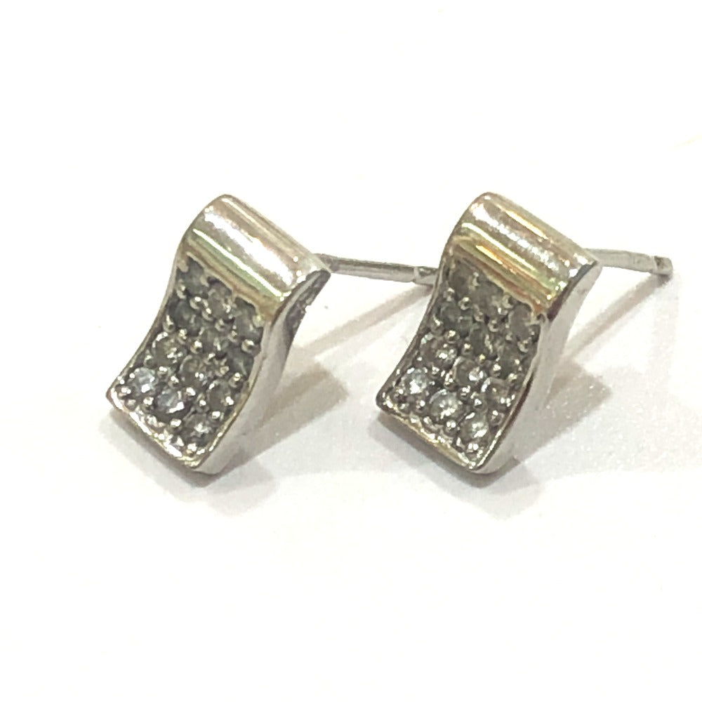 Jewelry K18WG D0.15ct Diamond Mini Design Earrings K18WG Women's Silver