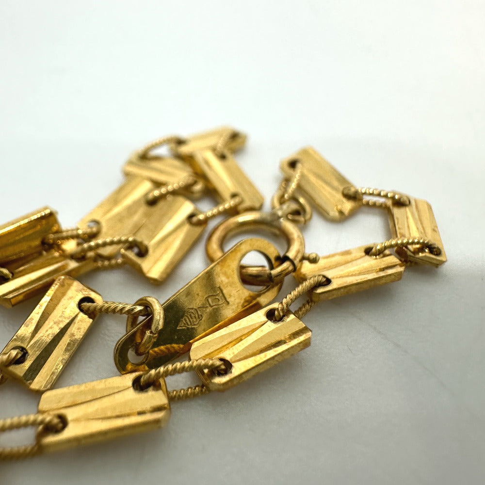 jewelry K18 金 18K K18YG プレート デザイン チェーンブレス アクセサリー ジュエリー ブレスレット K18 レディース ゴールド