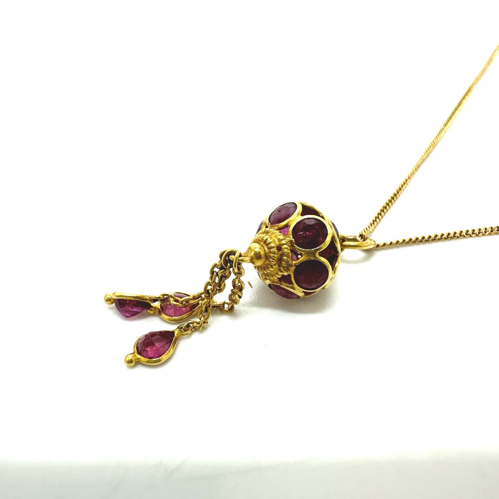 jewelry K18 金 18K K18YG アメジスト ボール デザイン チェーンネックレス アクセサリー ジュエリー ネックレス K18 レディース ゴールド