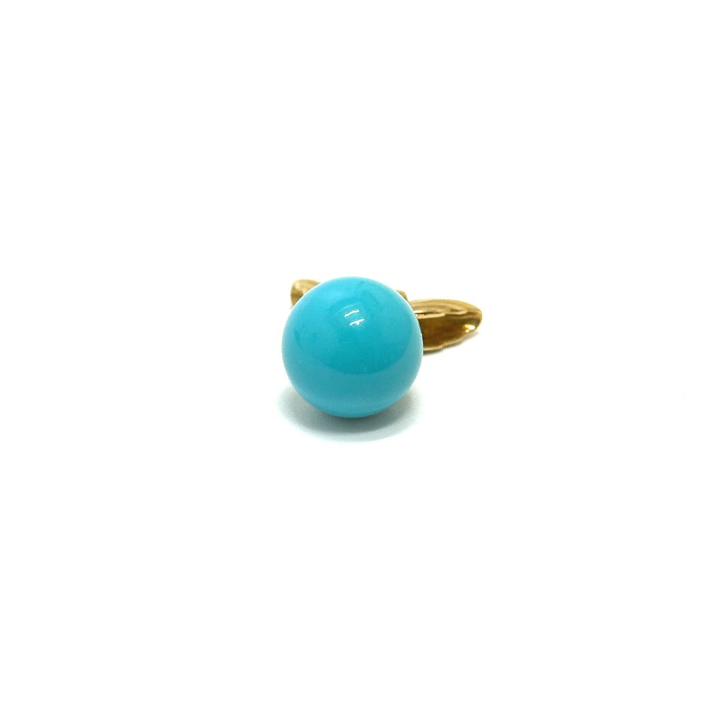jewelry K18 金 18K K18YG フェザーモチーフ トルコ石 12mm D0.013ct アクセサリー ジュエリー ネックレス ペンダント ペンダントトップ K18 レディース ゴールド