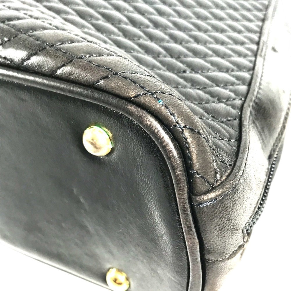 BALLY vintage logo Twist Chain Shoulder Tote Bag Shoulder Bag Leather Black/Gold Used