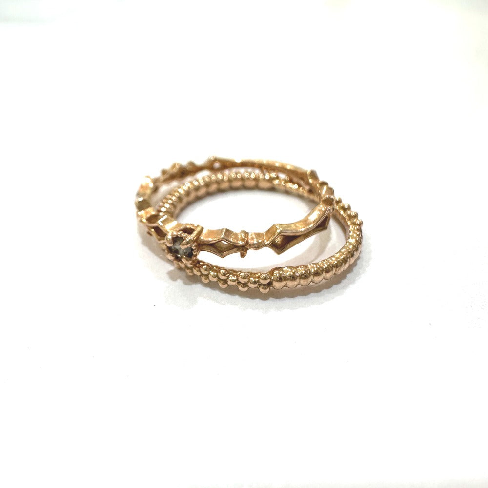 jewelry K10PG デザイン アクセサリー ダイヤ 2連 リング・指輪 K10PG レディース ゴールド