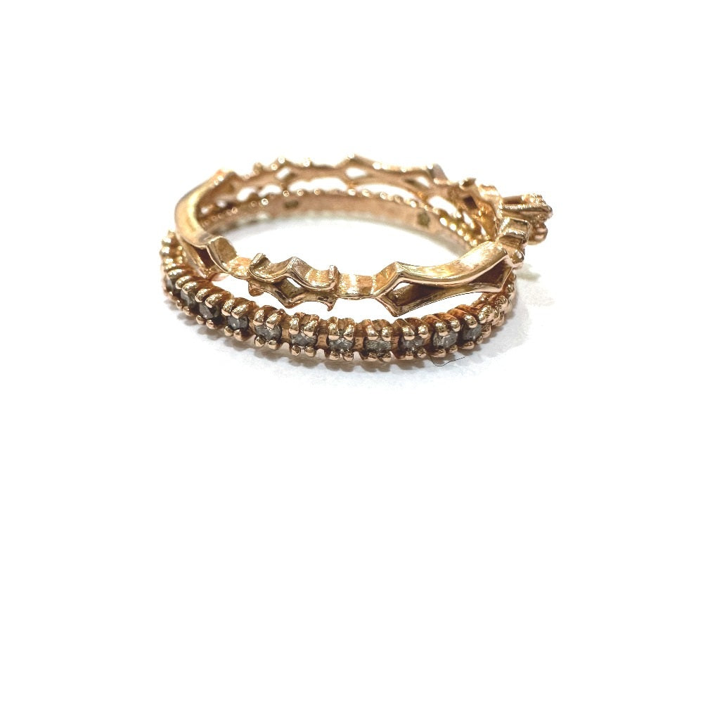 jewelry K10PG デザイン アクセサリー ダイヤ 2連 リング・指輪 K10PG レディース ゴールド