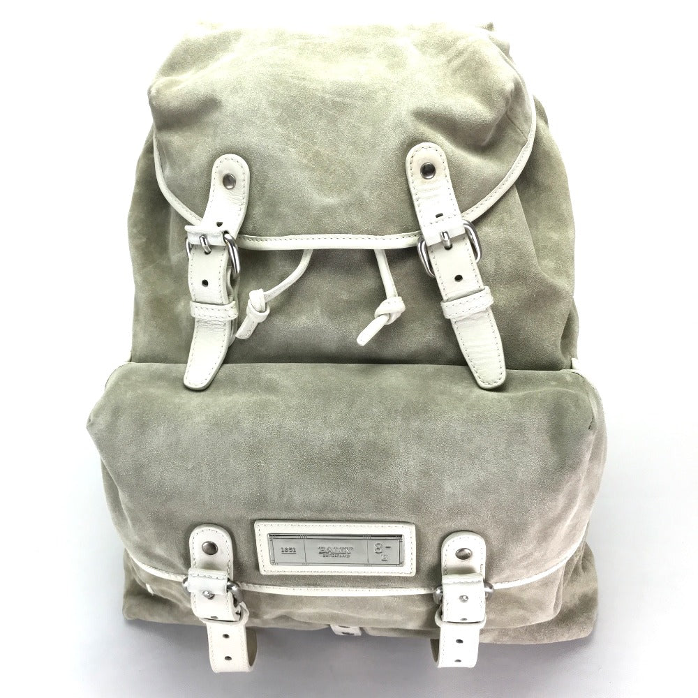 BALLY Large Backpack, Suede/Leather, Unisex, Beige