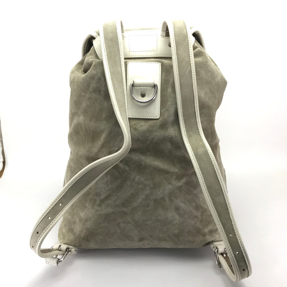 BALLY Large Backpack, Suede/Leather, Unisex, Beige