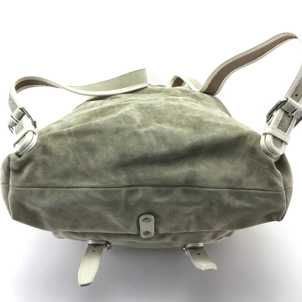 BALLY Large Backpack, Suede/Leather, Unisex, Beige