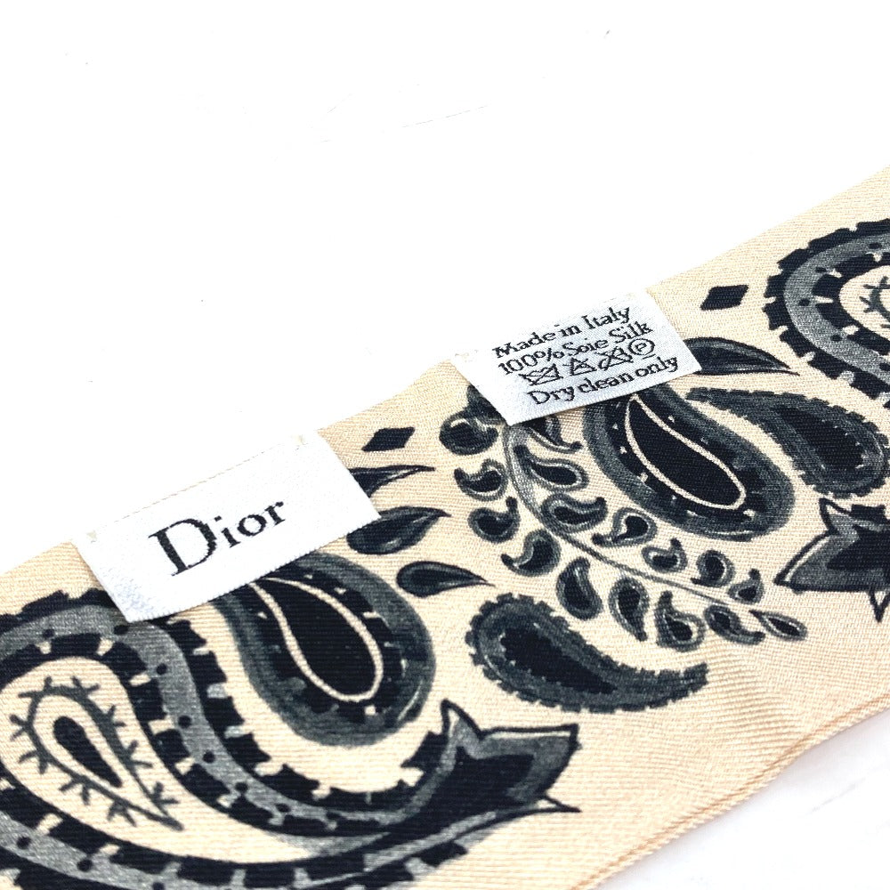 Dior Logo Mitza Bandeau Scarf, Silk, Women's, Beige
