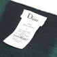 Dior 95CHE200100 ロゴ フリンジ チェック柄 大判ショール マフラー ウール レディース グリーン