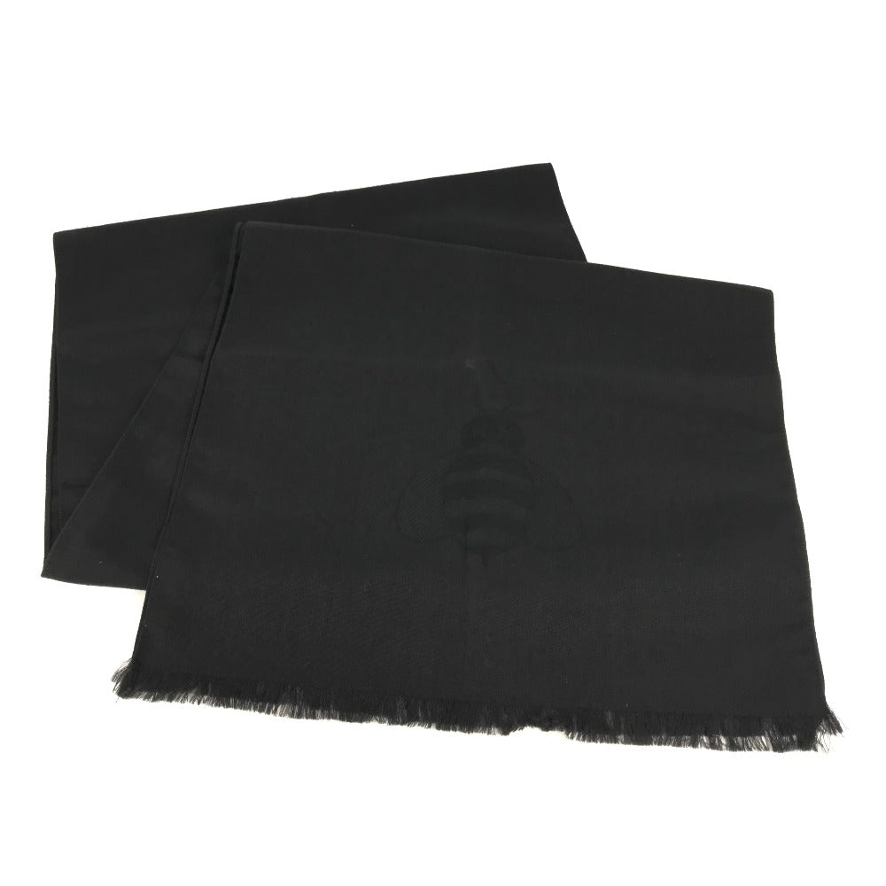 Dior KAWS collaboration KAWS bee design shawl fringe scarf wool women's black