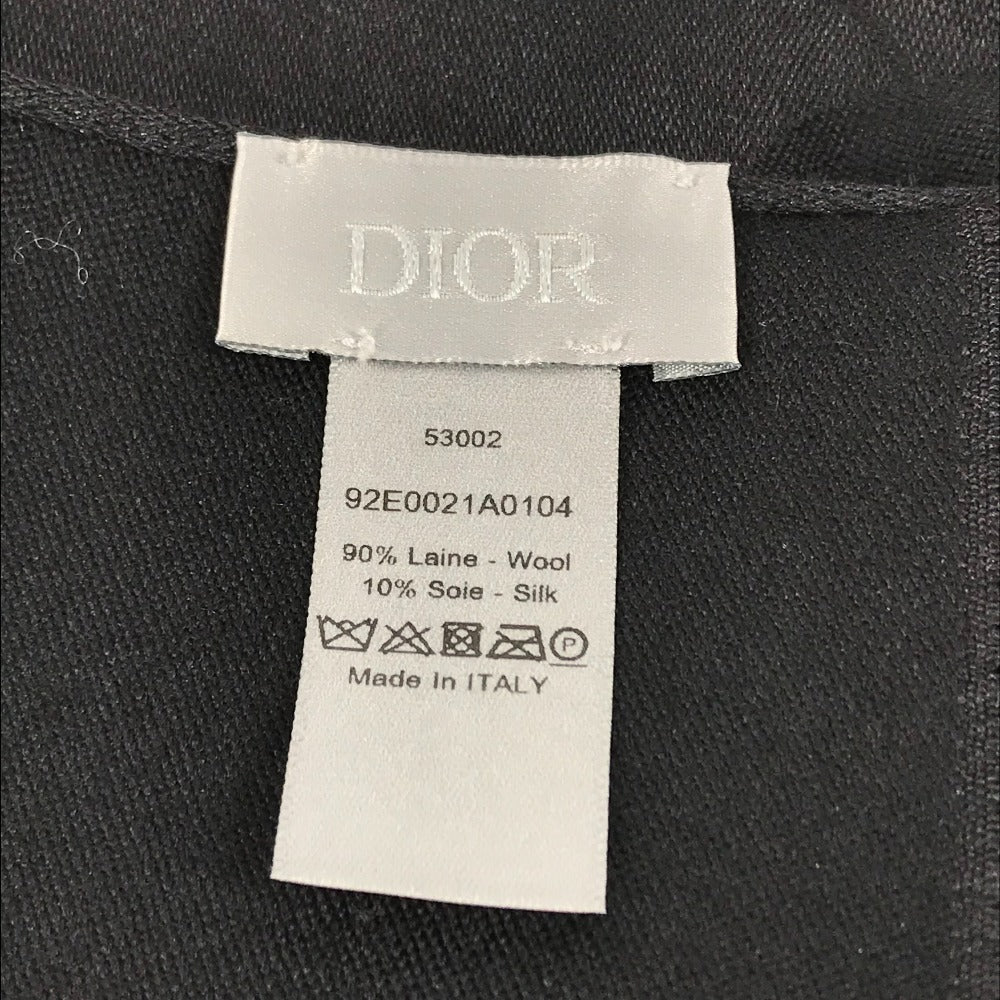 Dior KAWS collaboration KAWS bee design shawl fringe scarf wool women's black