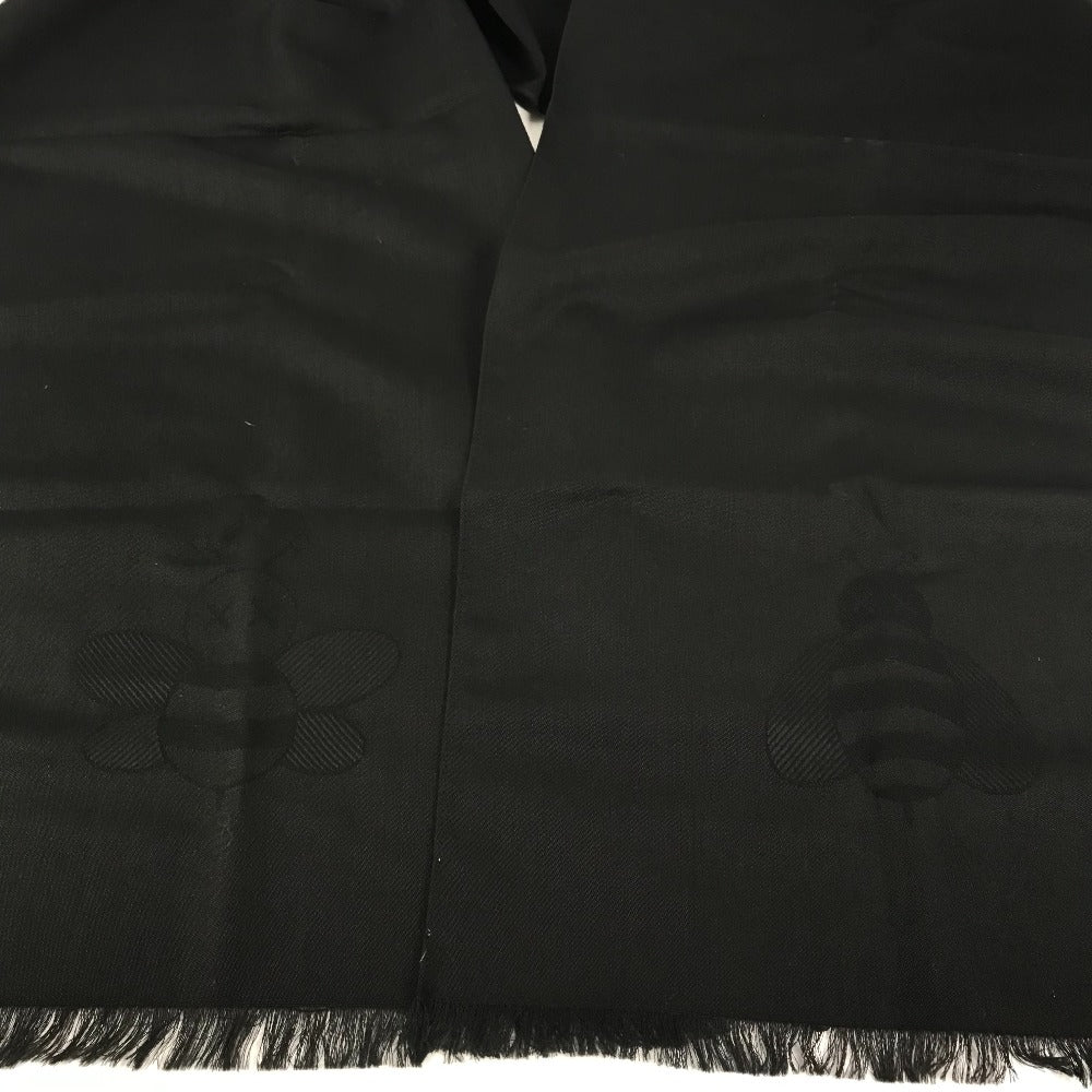 Dior KAWS collaboration KAWS bee design shawl fringe scarf wool women's black