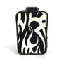 DIOR HOMME Cigarette Case with Key Ring, Tribal Two-Tone Nylon Pouch, White, Men's
