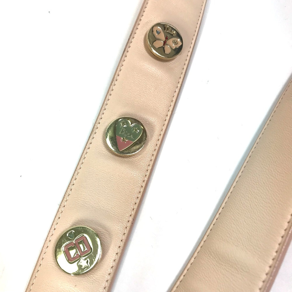 Dior shoulder bag, crossbody bag, Lady Dior mini 2-way handbag, leather, women's, pink beige, beige
