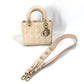 Dior shoulder bag, crossbody bag, Lady Dior mini 2-way handbag, leather, women's, pink beige, beige