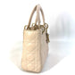 Dior shoulder bag, crossbody bag, Lady Dior mini 2-way handbag, leather, women's, pink beige, beige