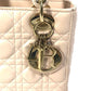 Dior shoulder bag, crossbody bag, Lady Dior mini 2-way handbag, leather, women's, pink beige, beige