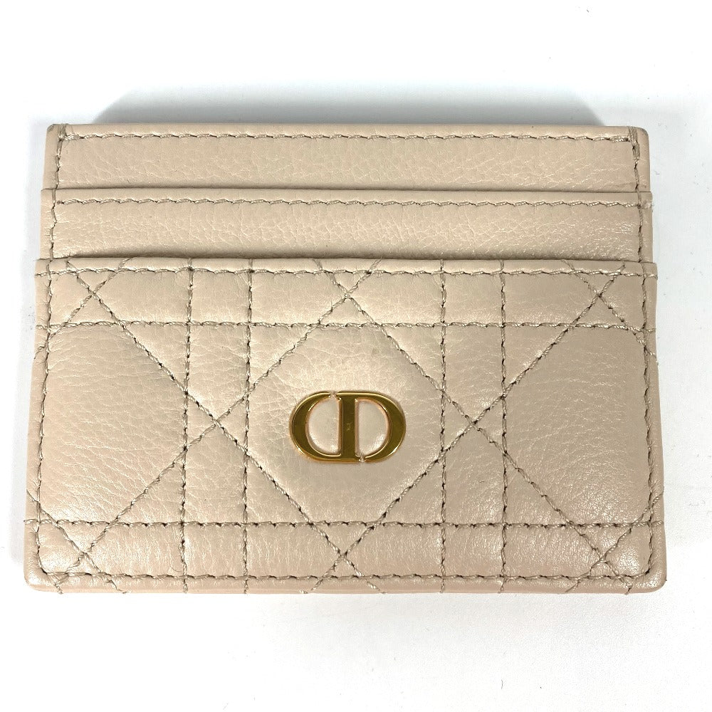 Dior カナージュ CARO カロ 名刺入れ パスケース カードケース レザー レディース ベージュ