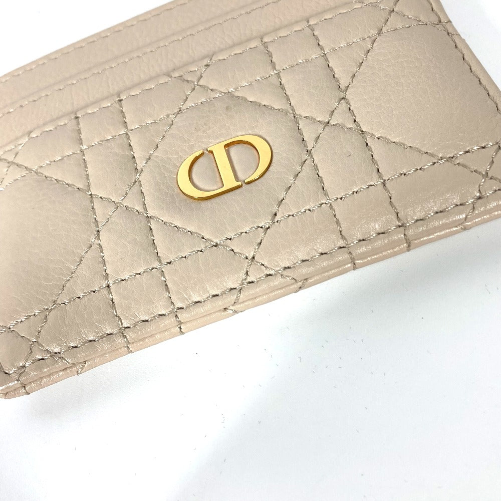 Dior カナージュ CARO カロ 名刺入れ パスケース カードケース レザー レディース ベージュ