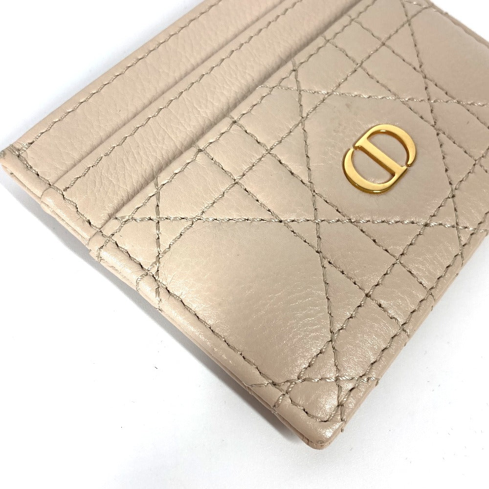Dior カナージュ CARO カロ 名刺入れ パスケース カードケース レザー レディース ベージュ