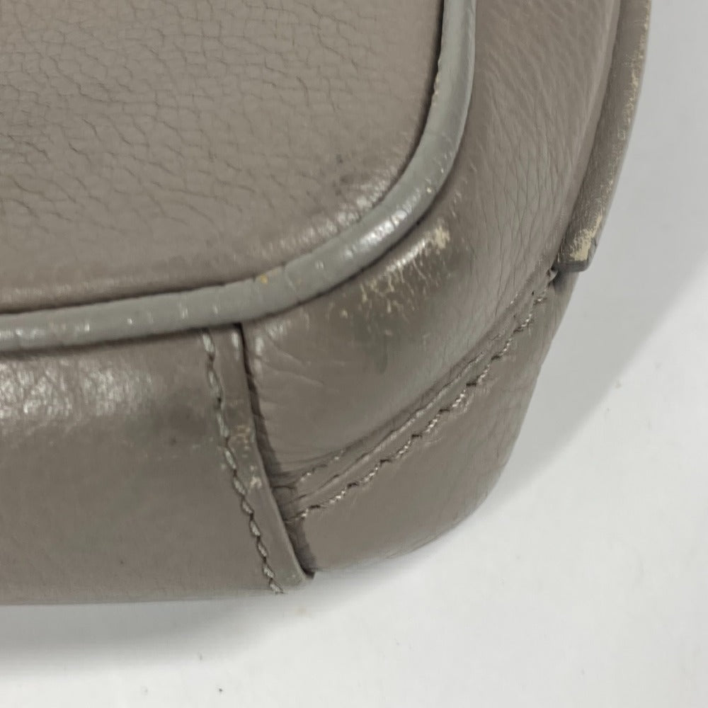 Dior ポーチ ロゴ ストラップ付 クラッチバッグ セカンドバッグ レザー メンズ グレー