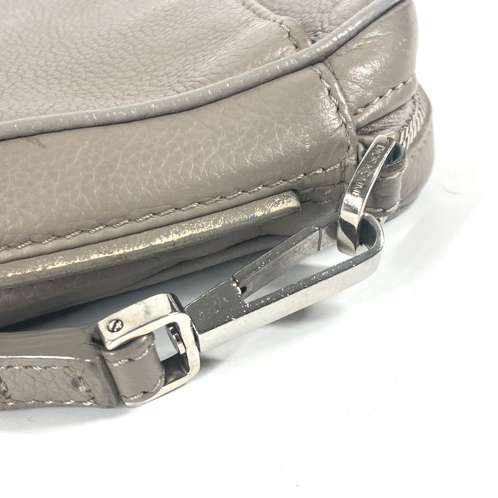 Dior ポーチ ロゴ ストラップ付 クラッチバッグ セカンドバッグ レザー メンズ グレー