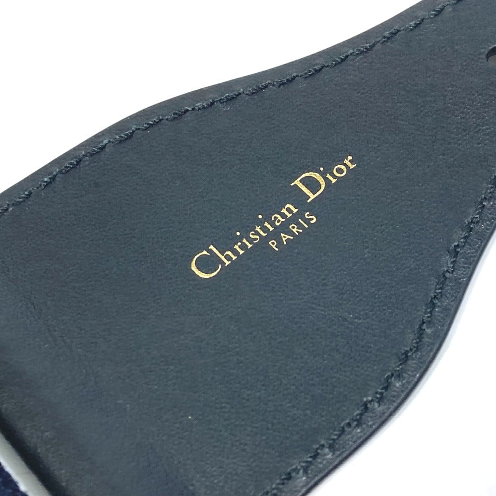 Dior B0003CBTE_M928　 CD金具 エンブロイダリー キャンバス ロゴ ズボン用ベルト ベルト コットン レディース ネイビー×ベージュ