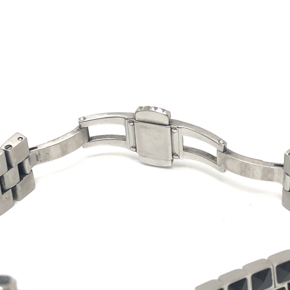 Dior CD113119 Crystal Diamond Bezel 16P Quartz Date Watch Round Face Stainless Steel Women's Silver
