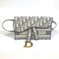 Dior Oblique Saddle Slim Pouch, Embroidered, Jacquard, Men's, Gray, Body Bag, Shoulder Bag, Waist Bag