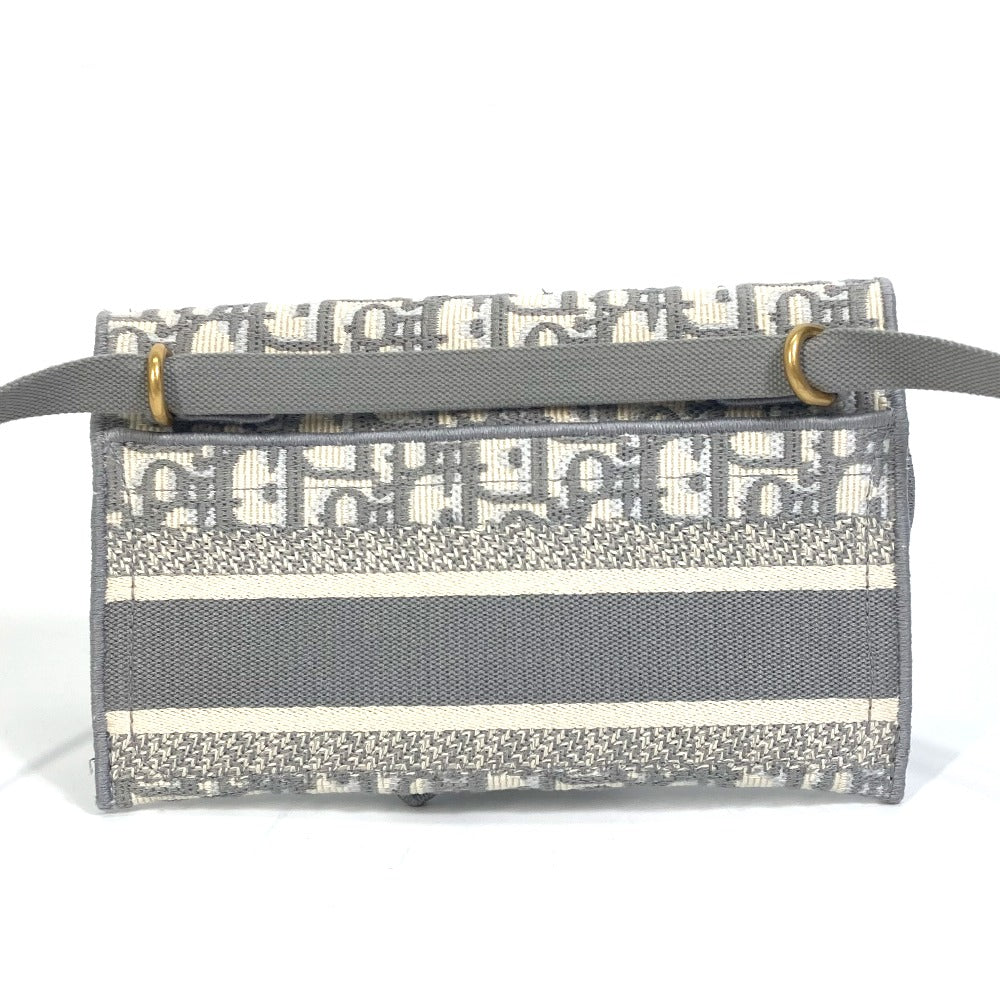 Dior Oblique Saddle Slim Pouch, Embroidered, Jacquard, Men's, Gray, Body Bag, Shoulder Bag, Waist Bag