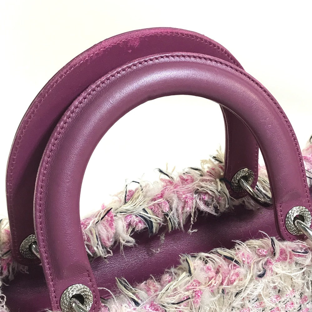 Dior Ginza Exclusive Le Rose Bonheur (Happy Rose) Lady Dior 2-Way Bag Shoulder Bag/Handbag Tweed Women's Pink x Purple x White