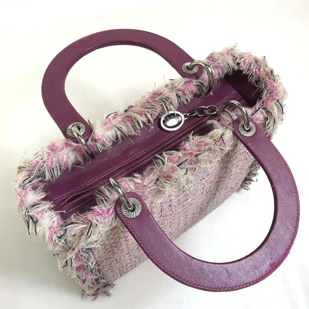 Dior Ginza Exclusive Le Rose Bonheur (Happy Rose) Lady Dior 2-Way Bag Shoulder Bag/Handbag Tweed Women's Pink x Purple x White
