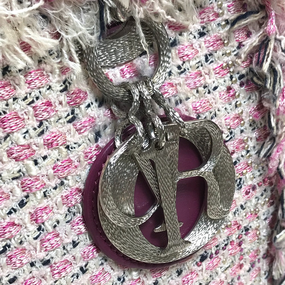Dior Ginza Exclusive Le Rose Bonheur (Happy Rose) Lady Dior 2-Way Bag Shoulder Bag/Handbag Tweed Women's Pink x Purple x White