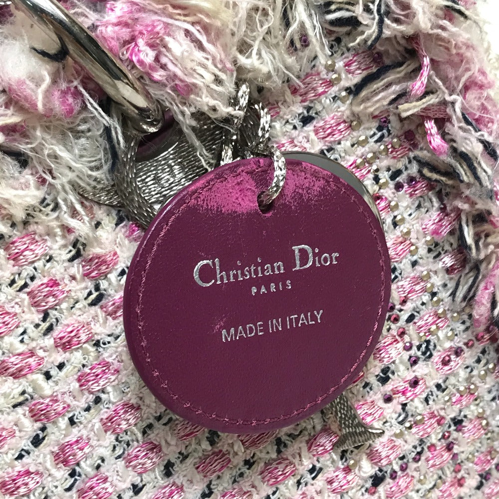 Dior Ginza Exclusive Le Rose Bonheur (Happy Rose) Lady Dior 2-Way Bag Shoulder Bag/Handbag Tweed Women's Pink x Purple x White