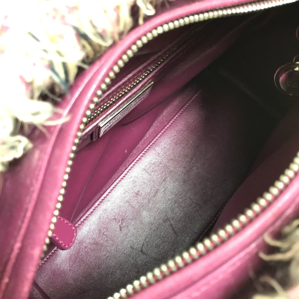 Dior Ginza Exclusive Le Rose Bonheur (Happy Rose) Lady Dior 2-Way Bag Shoulder Bag/Handbag Tweed Women's Pink x Purple x White