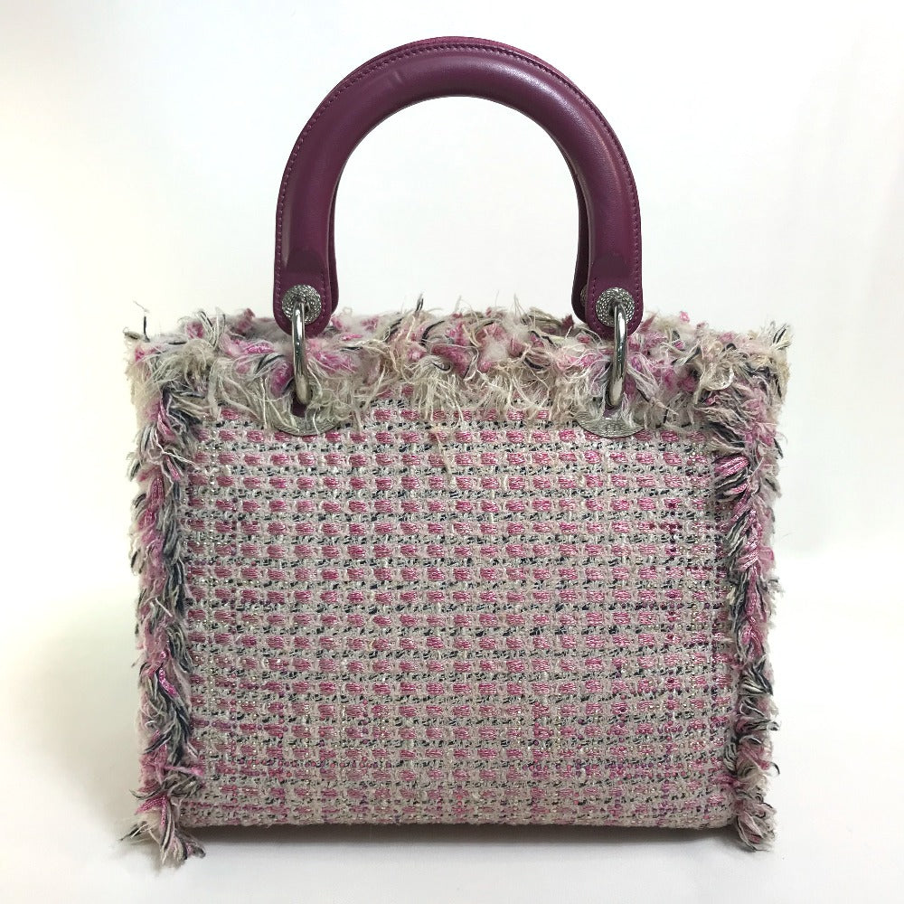 Dior Ginza Exclusive Le Rose Bonheur (Happy Rose) Lady Dior 2-Way Bag Shoulder Bag/Handbag Tweed Women's Pink x Purple x White