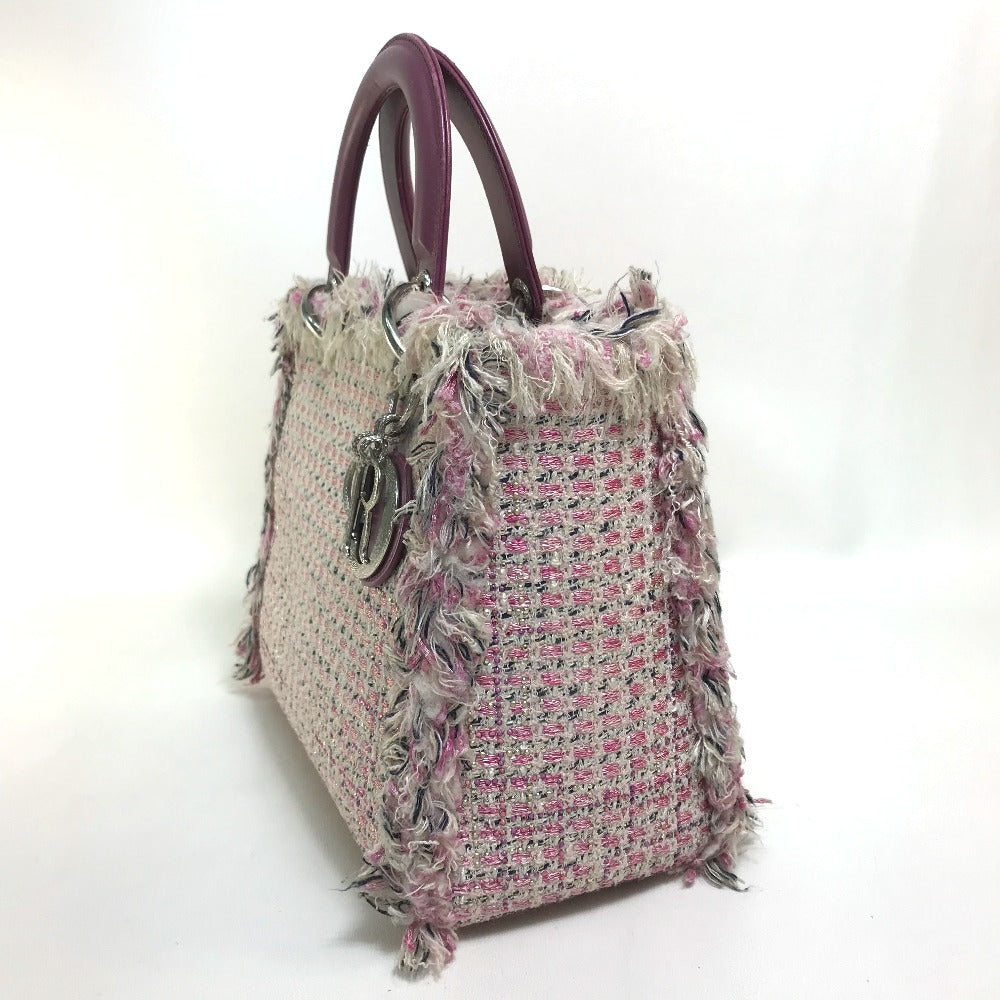 Dior Ginza Exclusive Le Rose Bonheur (Happy Rose) Lady Dior 2-Way Bag Shoulder Bag/Handbag Tweed Women's Pink x Purple x White