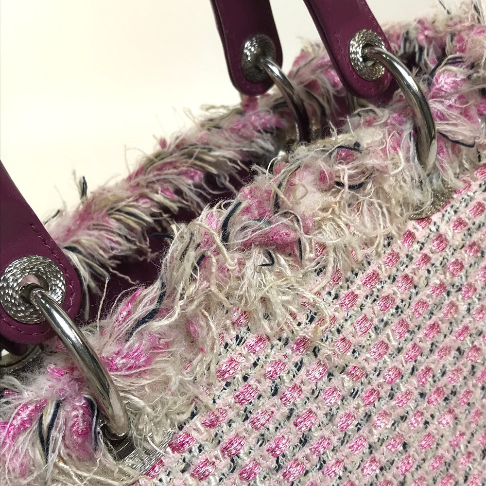 Dior Ginza Exclusive Le Rose Bonheur (Happy Rose) Lady Dior 2-Way Bag Shoulder Bag/Handbag Tweed Women's Pink x Purple x White