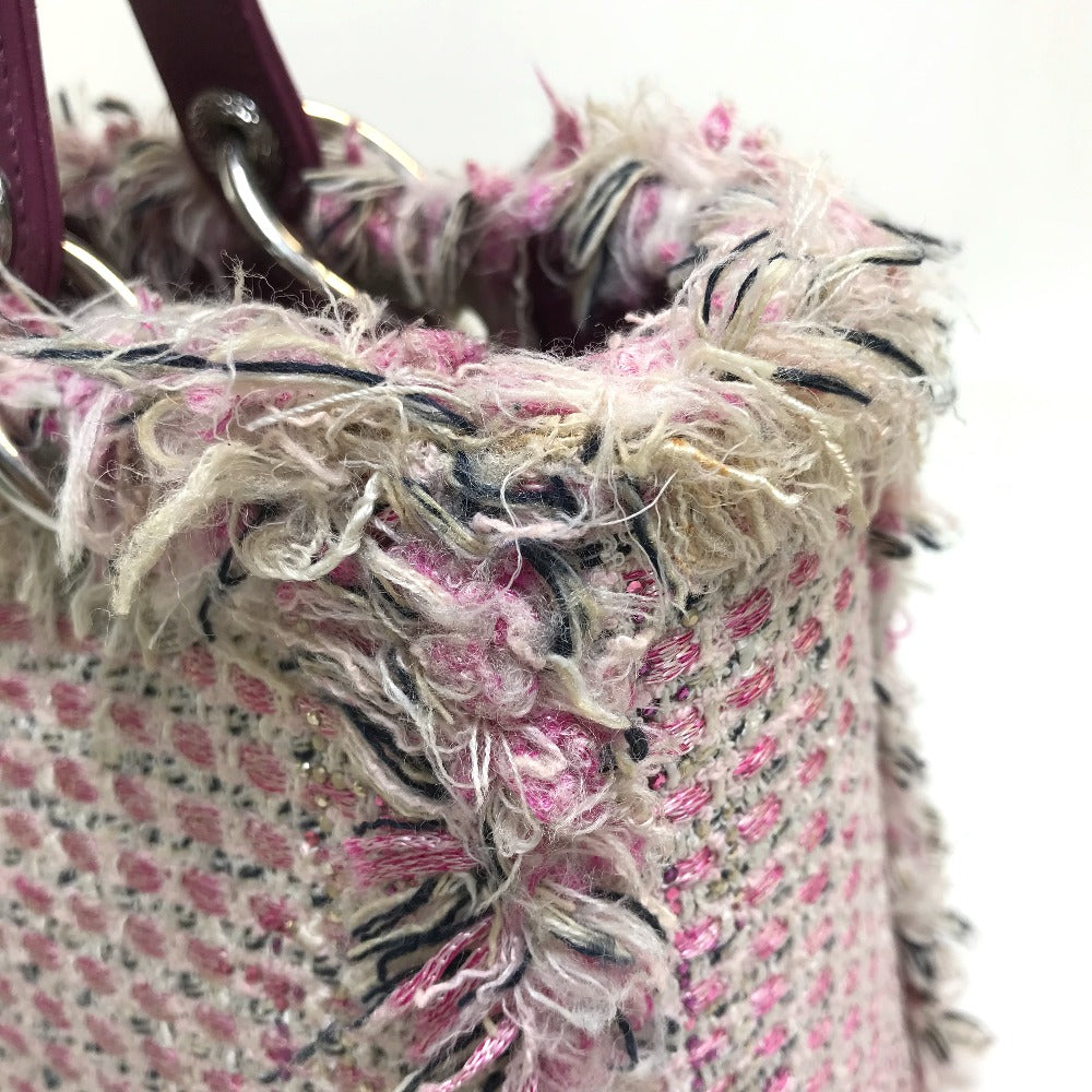 Dior Ginza Exclusive Le Rose Bonheur (Happy Rose) Lady Dior 2-Way Bag Shoulder Bag/Handbag Tweed Women's Pink x Purple x White