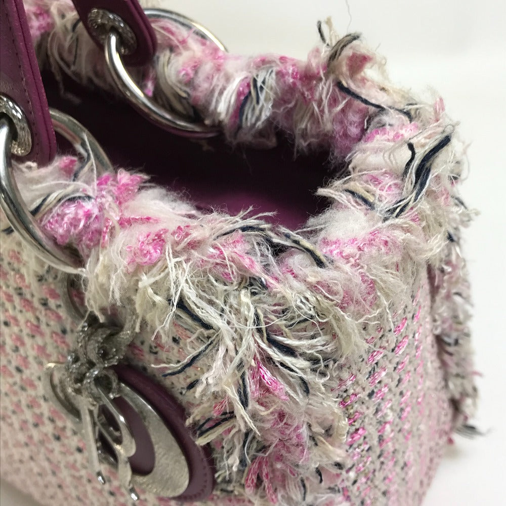 Dior Ginza Exclusive Le Rose Bonheur (Happy Rose) Lady Dior 2-Way Bag Shoulder Bag/Handbag Tweed Women's Pink x Purple x White