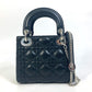 Dior Lady Dior Cannage Mini Bag, 2-Way Handbag/Shoulder Bag, Leather, Women's, Black
