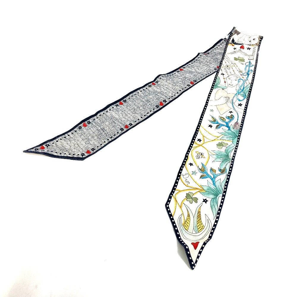 Dior Heart Print Mitza Bandeau Scarf, Silk, Women's, Multicolor