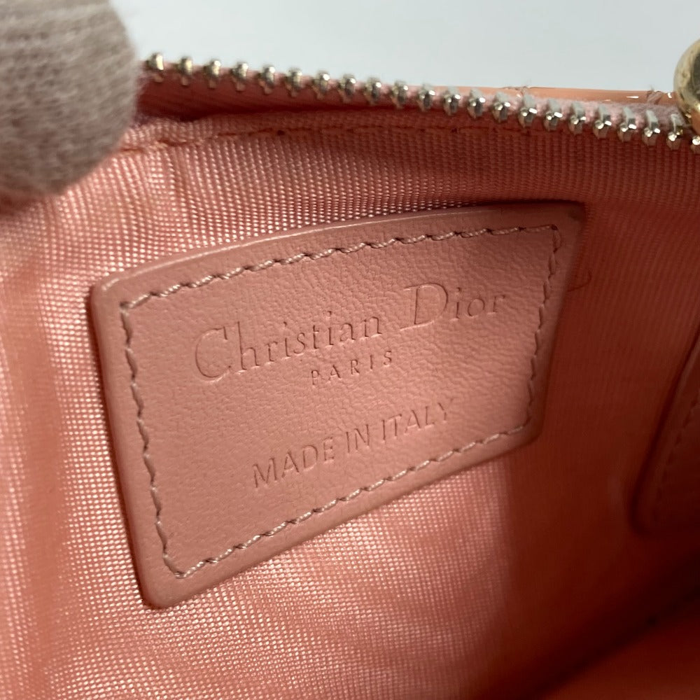 Dior レディディオール LADYDIOR カナージュ 財布 小銭入れ コインケース エナメル レディース ピンク系
