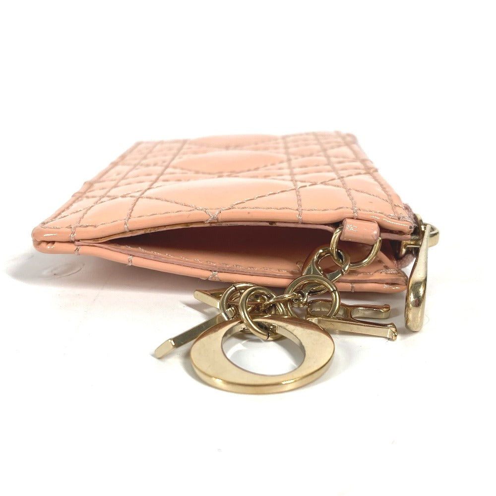 Dior レディディオール LADYDIOR カナージュ 財布 小銭入れ コインケース エナメル レディース ピンク系