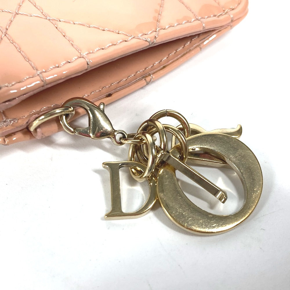 Dior レディディオール LADYDIOR カナージュ 財布 小銭入れ コインケース エナメル レディース ピンク系