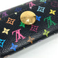 LOUIS VUITTON M60007 モノグラムマルチカラー ポルトモネ コージー 財布 小銭入れ フラップ コインケース モノグラムマルチカラーキャンバス レディース ノワール ブラック