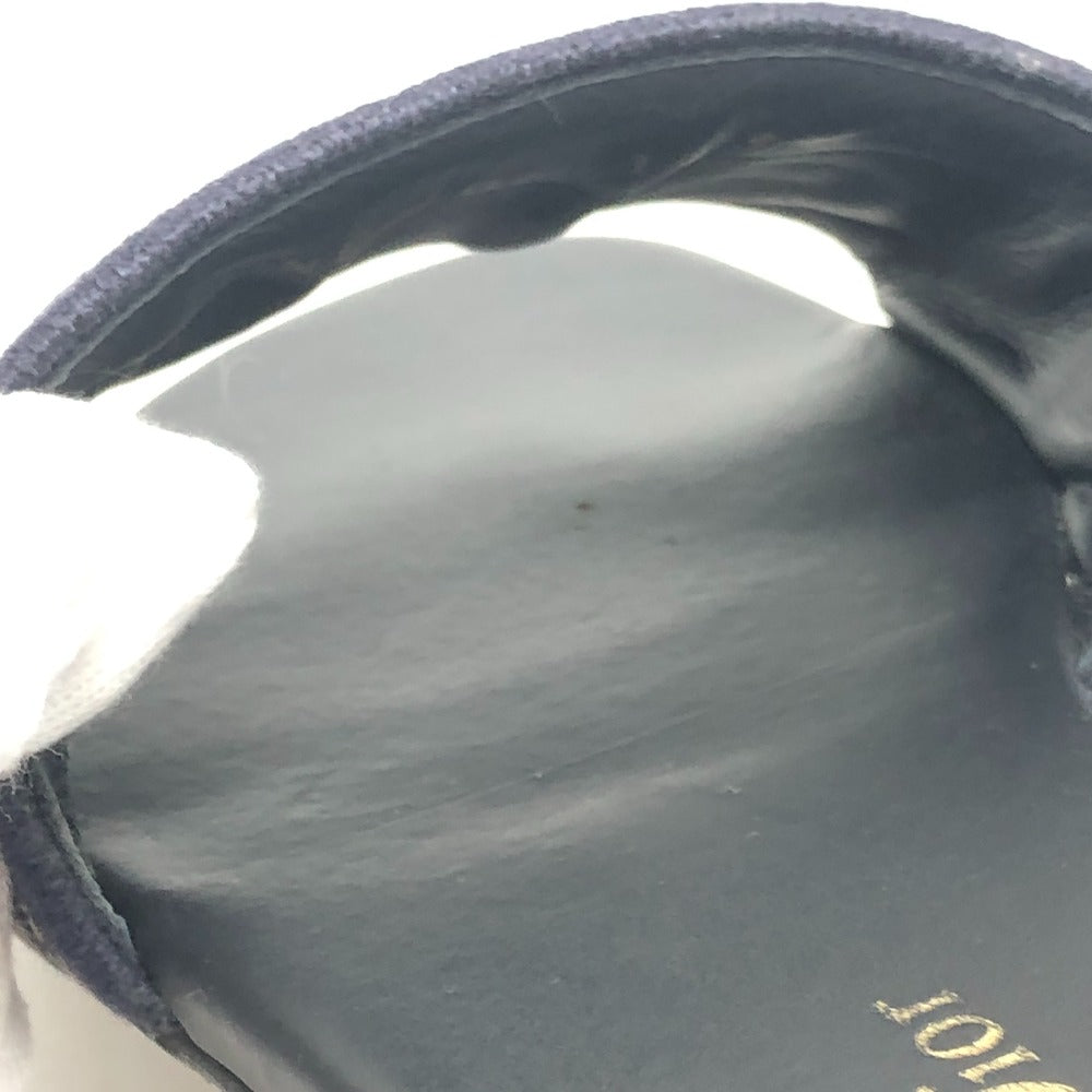 Dior Dway スライド エンブロイダリーコットン 靴 シューズ フラット ミュール サンダル ジャガード レディース ネイビー