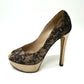 Christian Dior Lace open toe heel shoes pumps Leather Beige/Black 7 Used